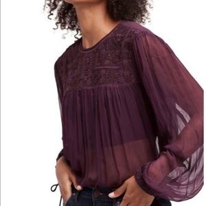 Free People Retro Sheer Blouse - Size XS - NWT